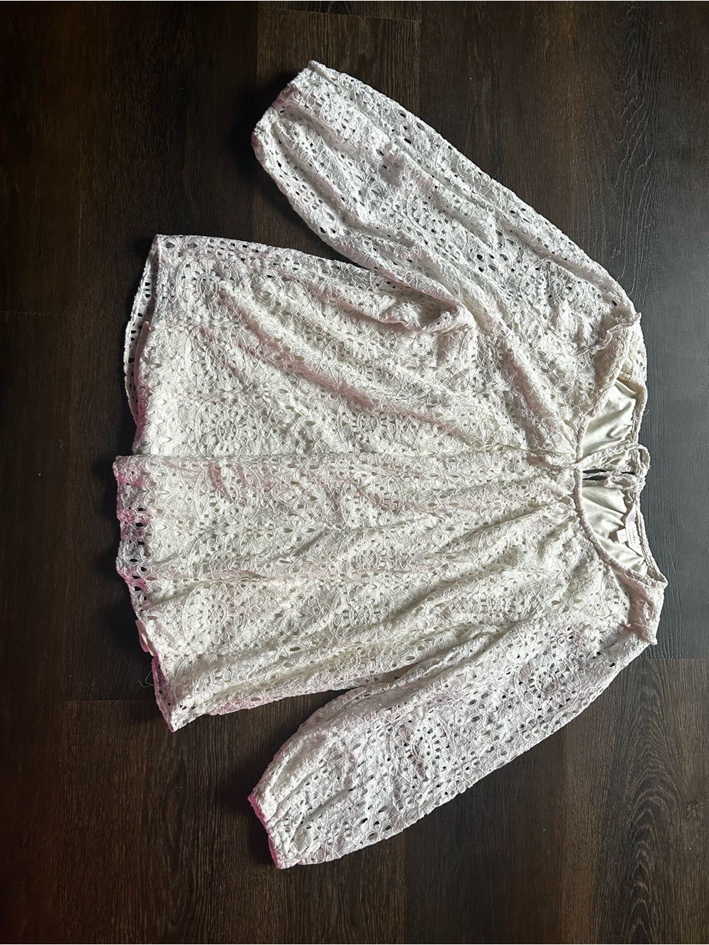 LC Lauren Conrad Ivory Lace Peasant Blouse